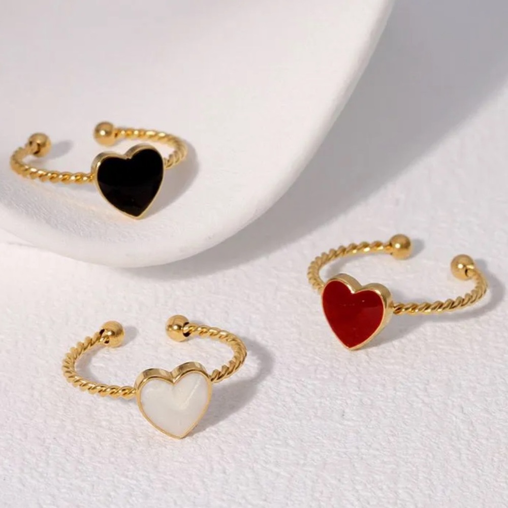 Gold Heart Adjustable Rings